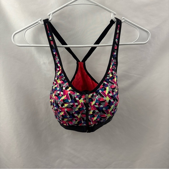 Victorias Secret Sport VSX  Logo Front Close Zip Sports Bra  34C Multicolor - Picture 9 of 9